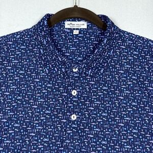 Peter Millar Summer Comfort Polo Shirt Mens XL Southwest Cactus Cars Palm‎ Trees